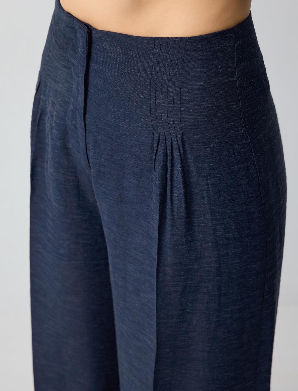 Loose Fit Trousers - Dark Blue - 5SW183107494