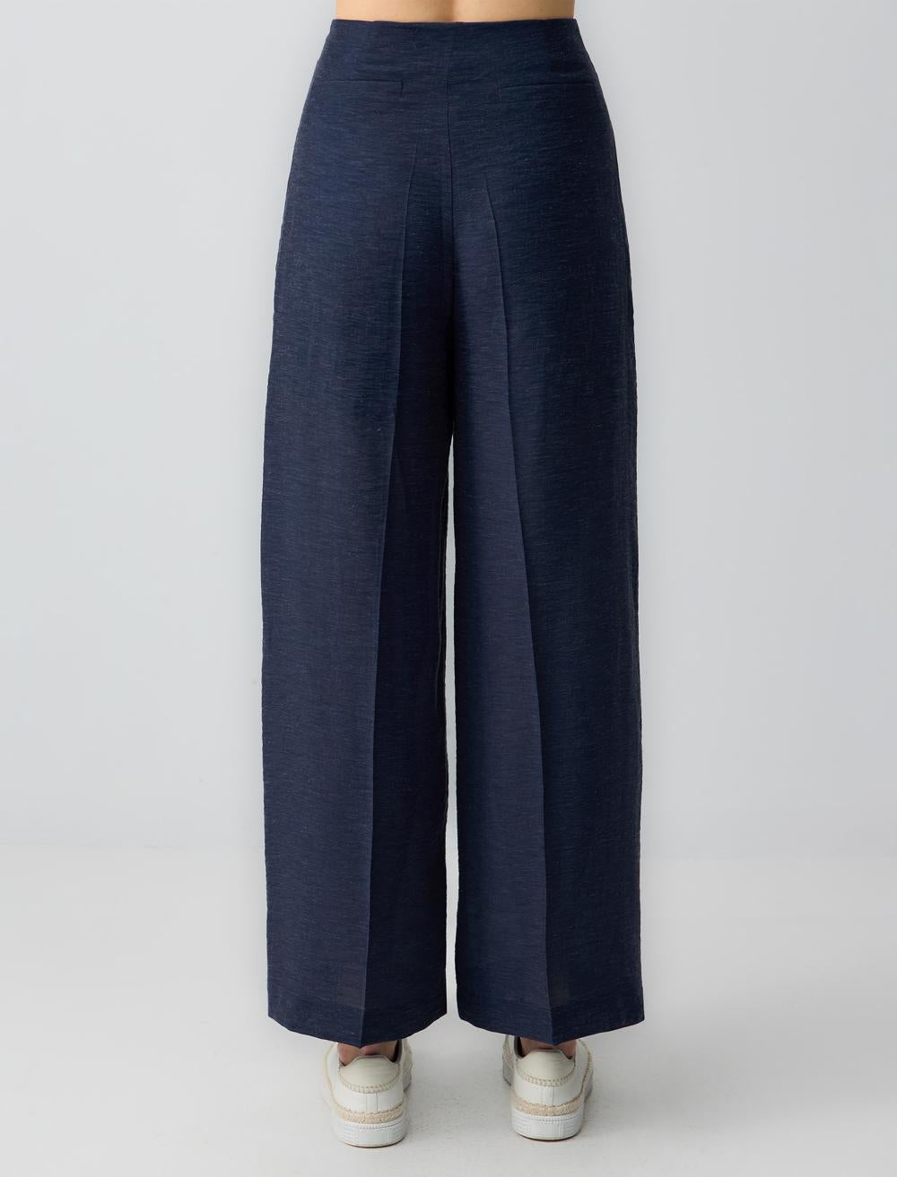 Loose Fit Trousers - Dark Blue - 5SW183107494
