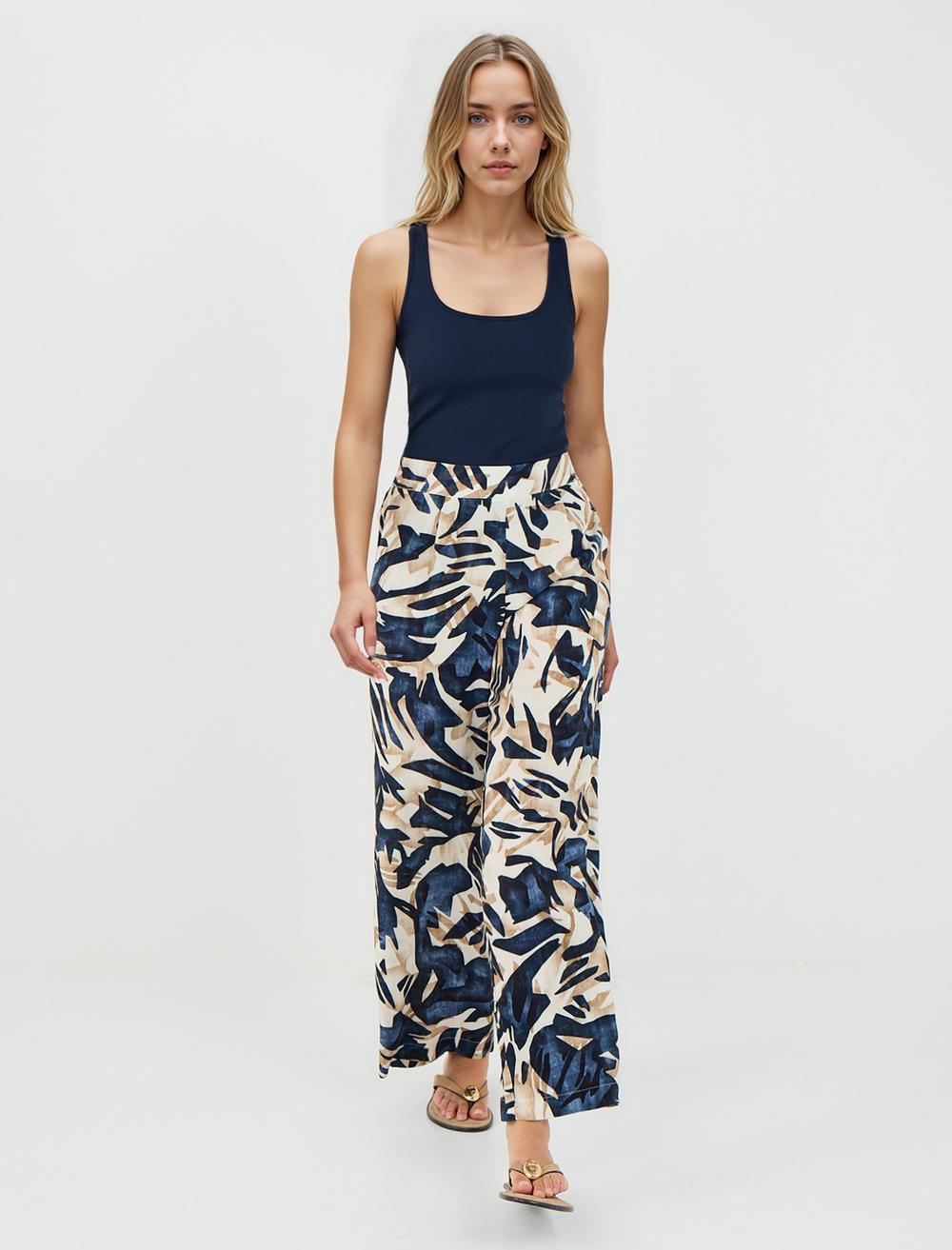 Loose Fit Trousers - Dark Blue