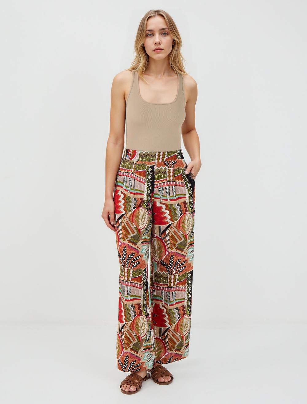 Loose Fit Trousers - Green - 5SW184045300