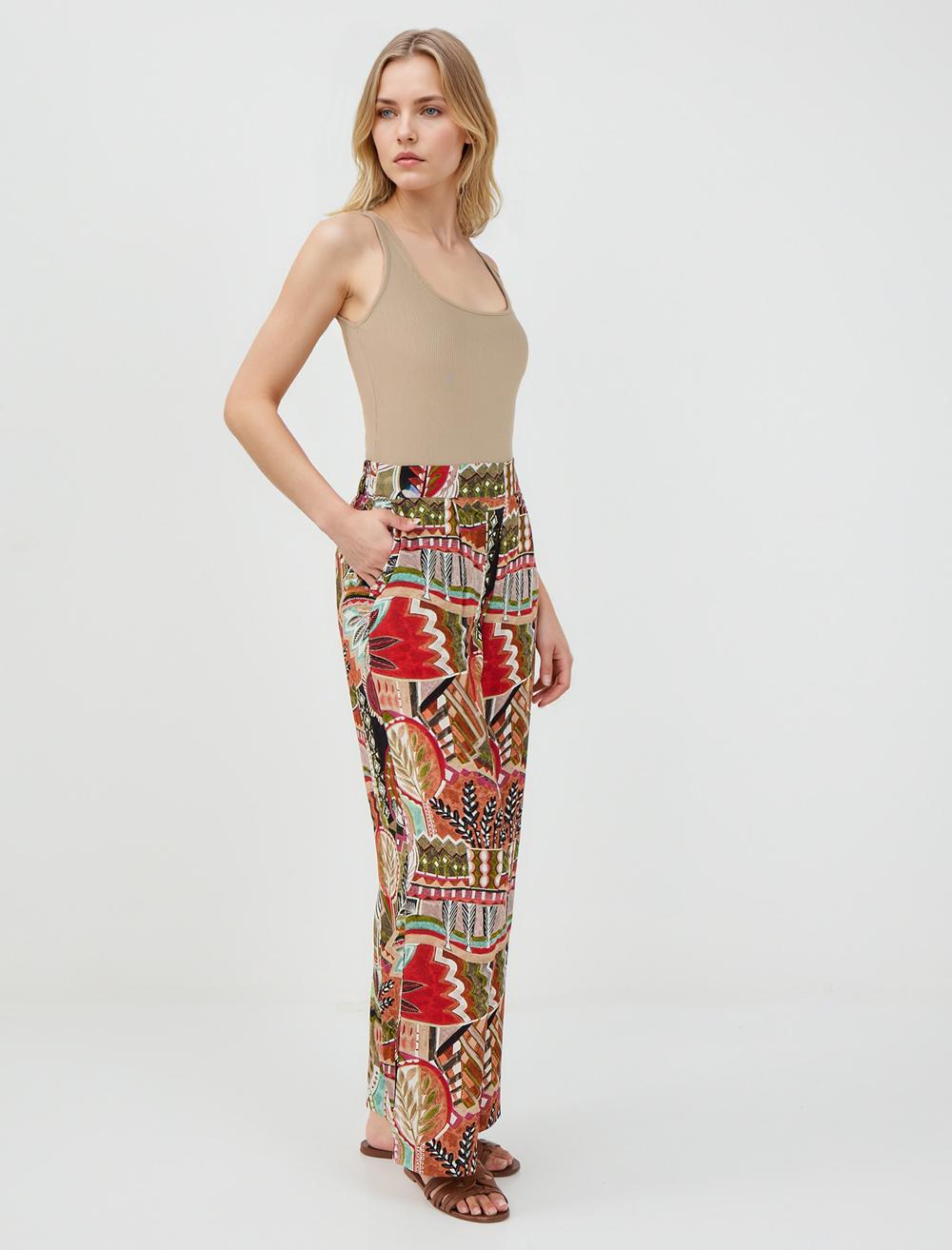 Loose Fit Trousers - Green - 5SW184045300