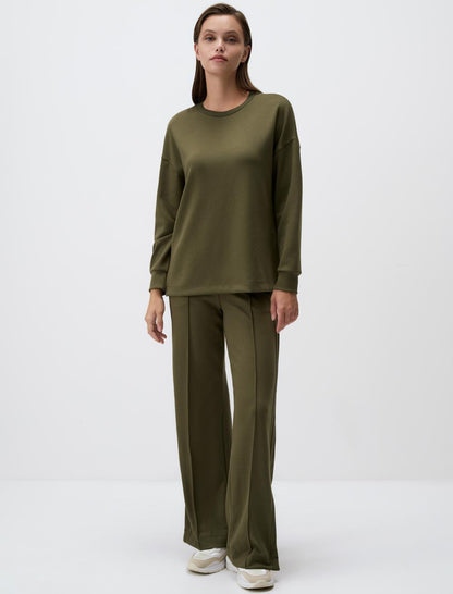 High Waist Wide Leg Slit Comfortable Pants