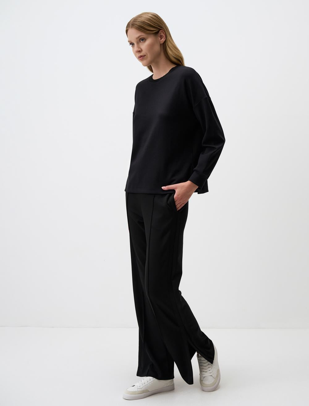 High Waist Wide Leg Slit Comfortable Pants