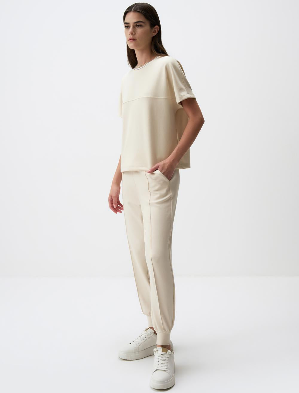 High Waist Slim Leg Jogger Pants