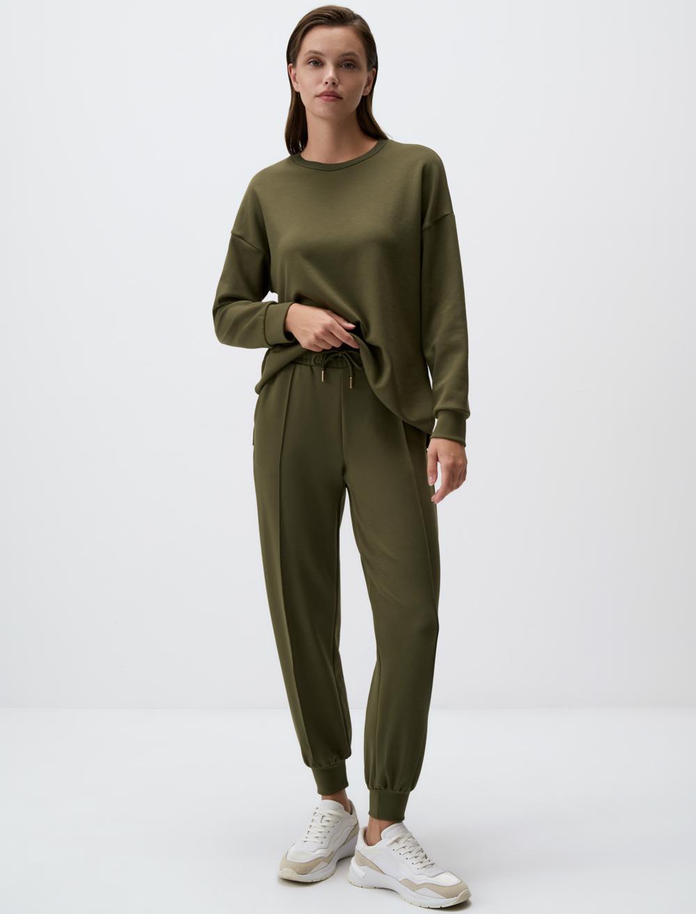 High Waist Slim Leg Jogger Pants - 4WW02210873