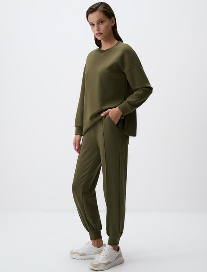 High Waist Slim Leg Jogger Pants