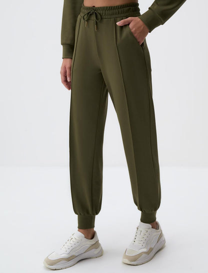 High Waist Slim Leg Jogger Pants