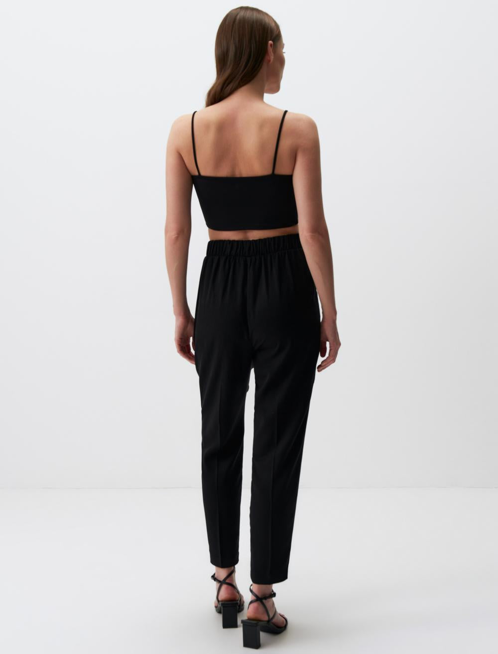 High Waist Woven Pocket Pants - 24SP055689