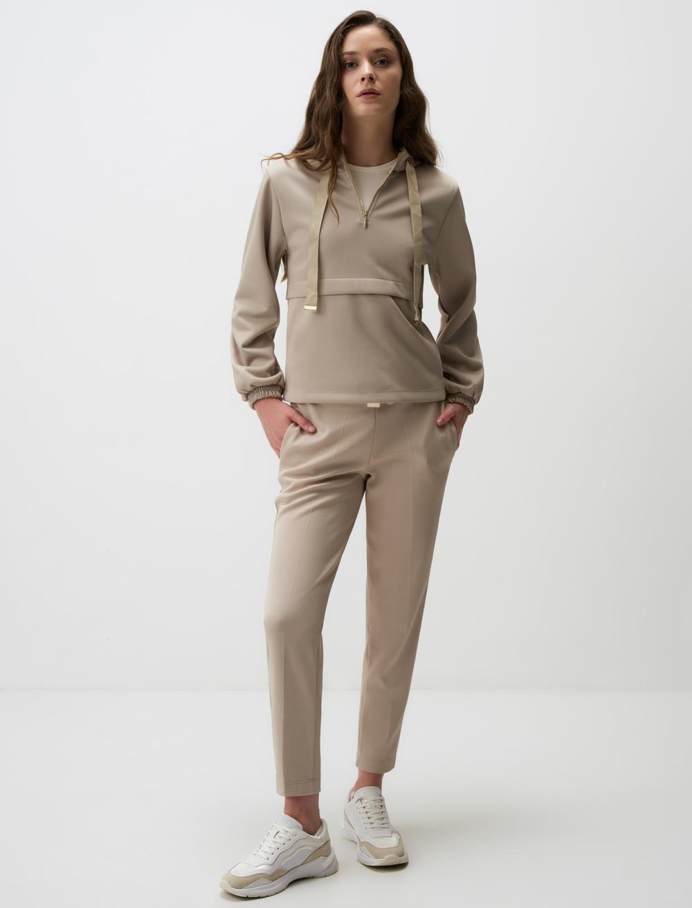High Waist Regular Leg Knitted Pants