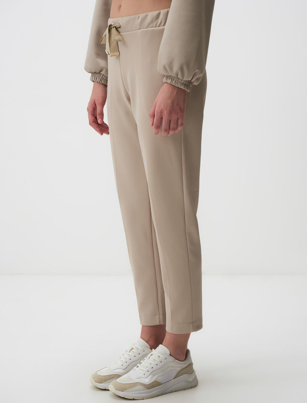 High Waist Regular Leg Knitted Pants