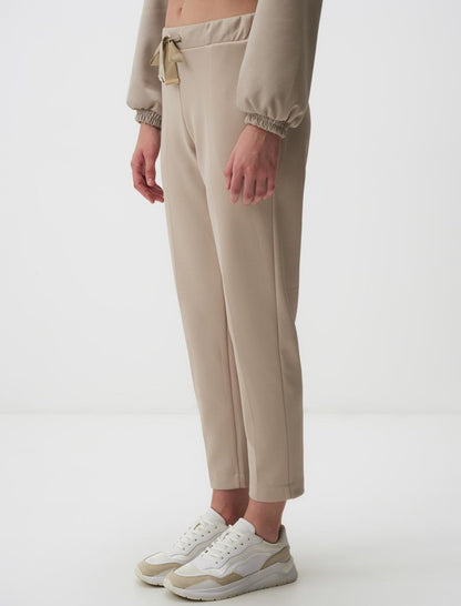 High Waist Regular Leg Knitted Pants