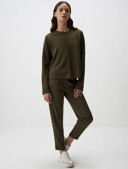 High Waist Regular Leg Knitted Pants