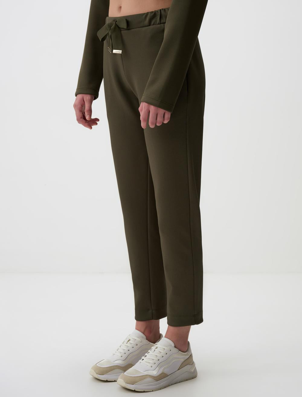 High Waist Regular Leg Knitted Pants