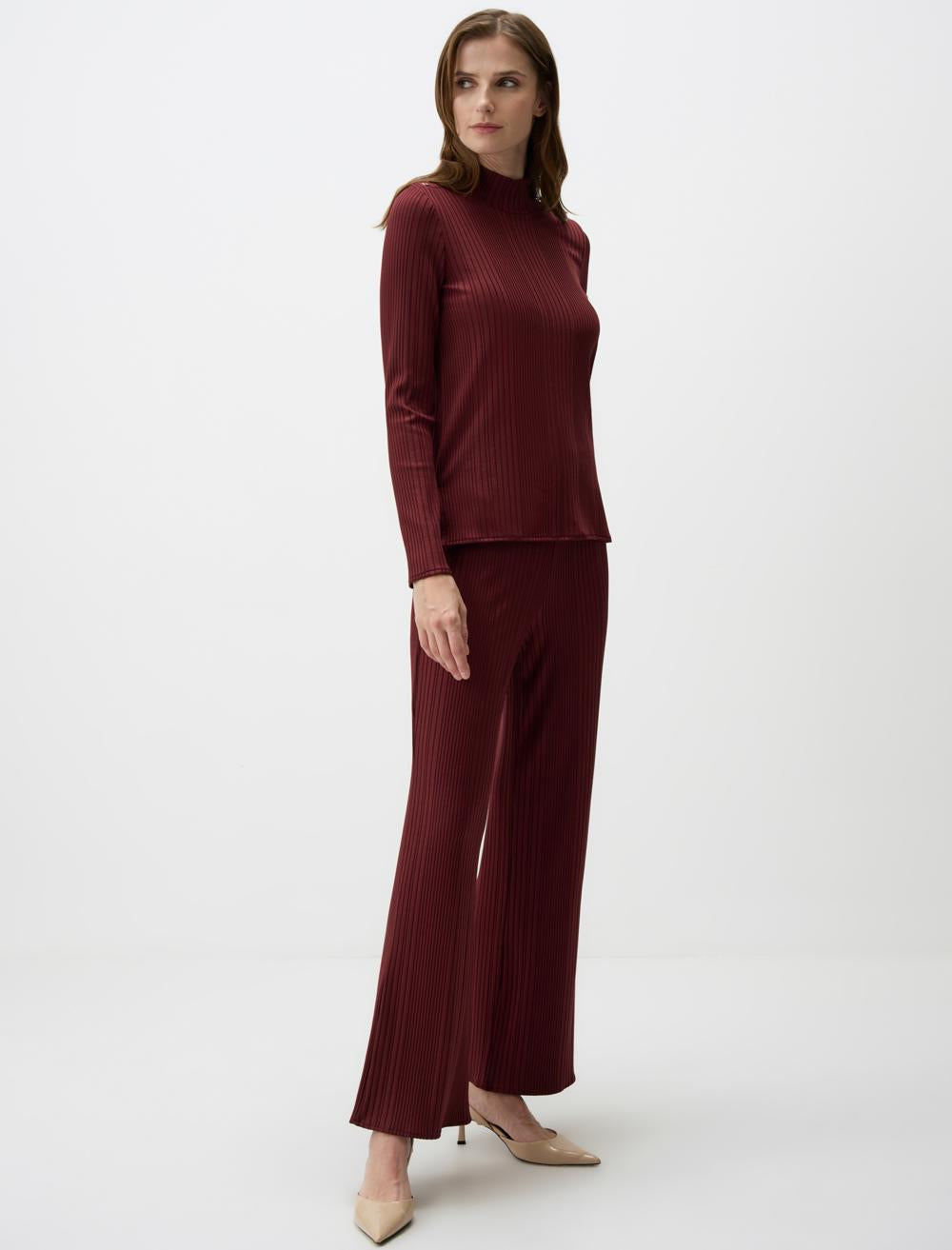 High Waist Flared Trousers