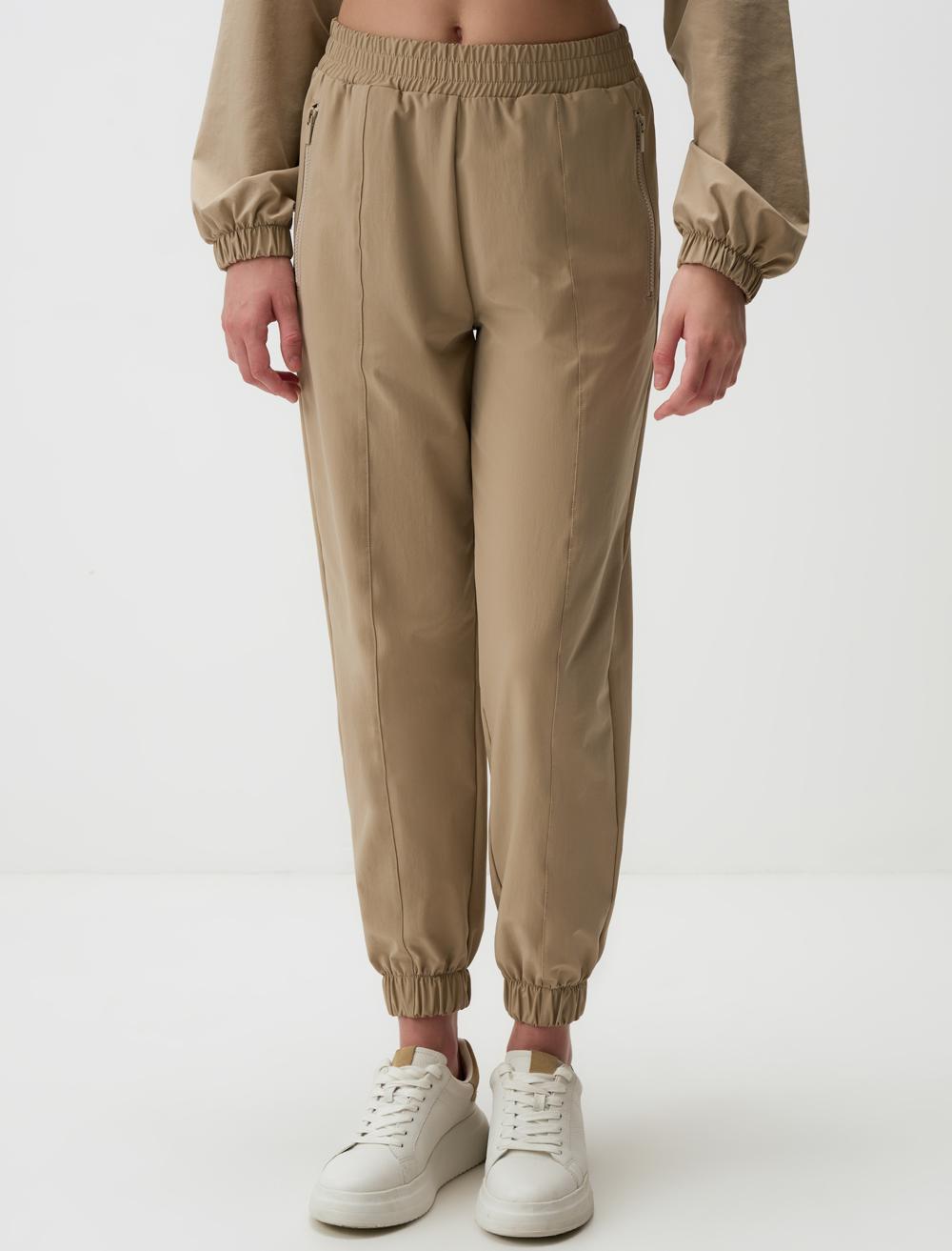 High Waist Jogger Pants with Elastic Cuffs