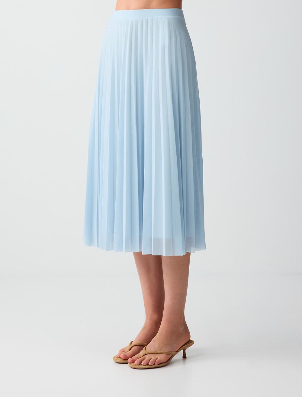 Loose Fit Skirt - Light Blue - 6SW075686405