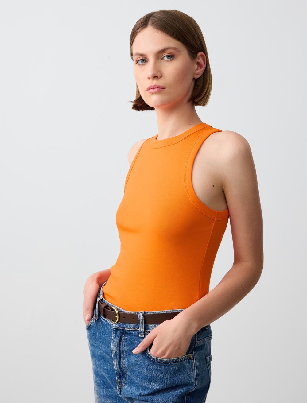 Slim Fit Crew Neck Sleeveless-Sleeve Singlet - 5SW013867