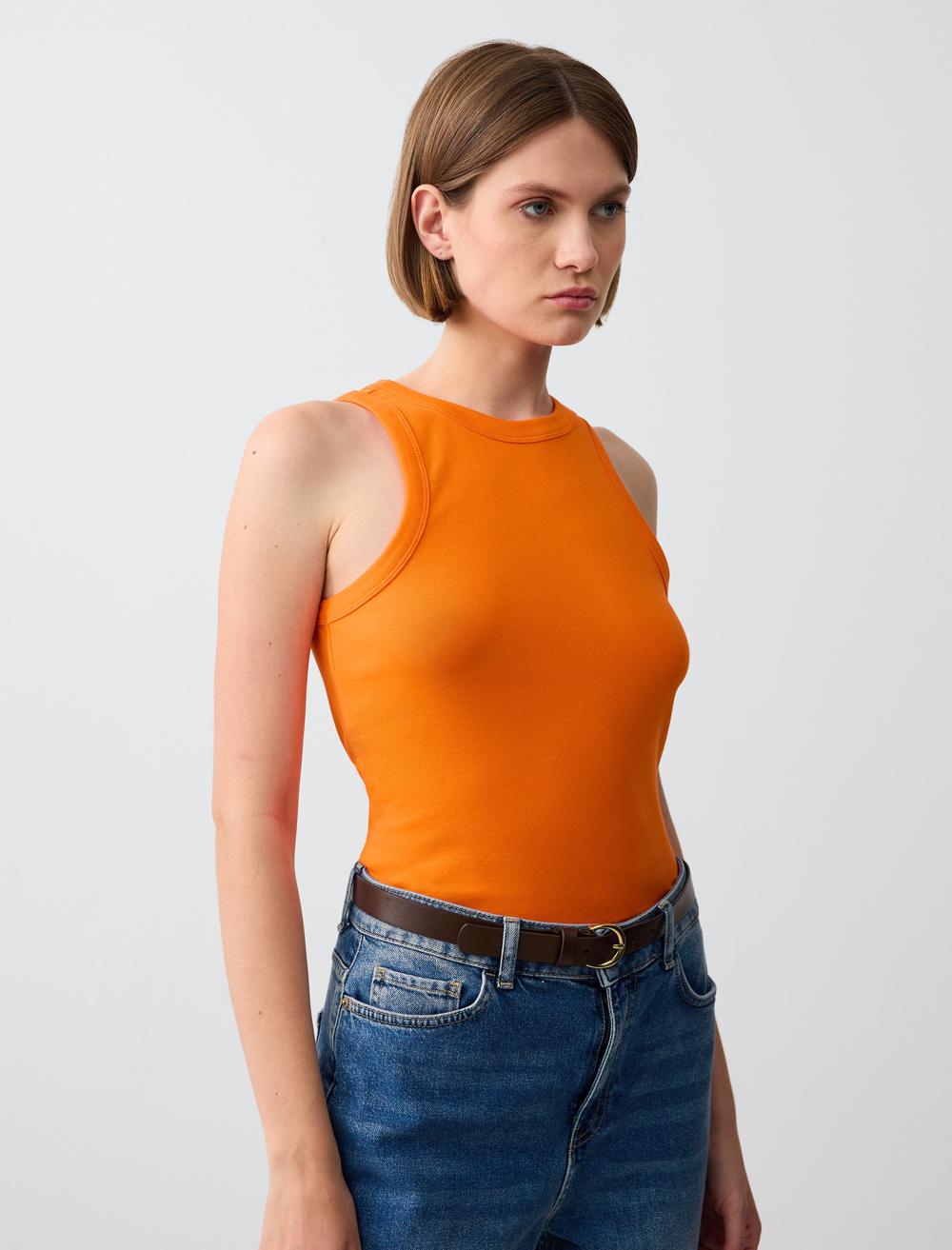 Slim Fit Crew Neck Sleeveless-Sleeve Singlet - 5SW013867