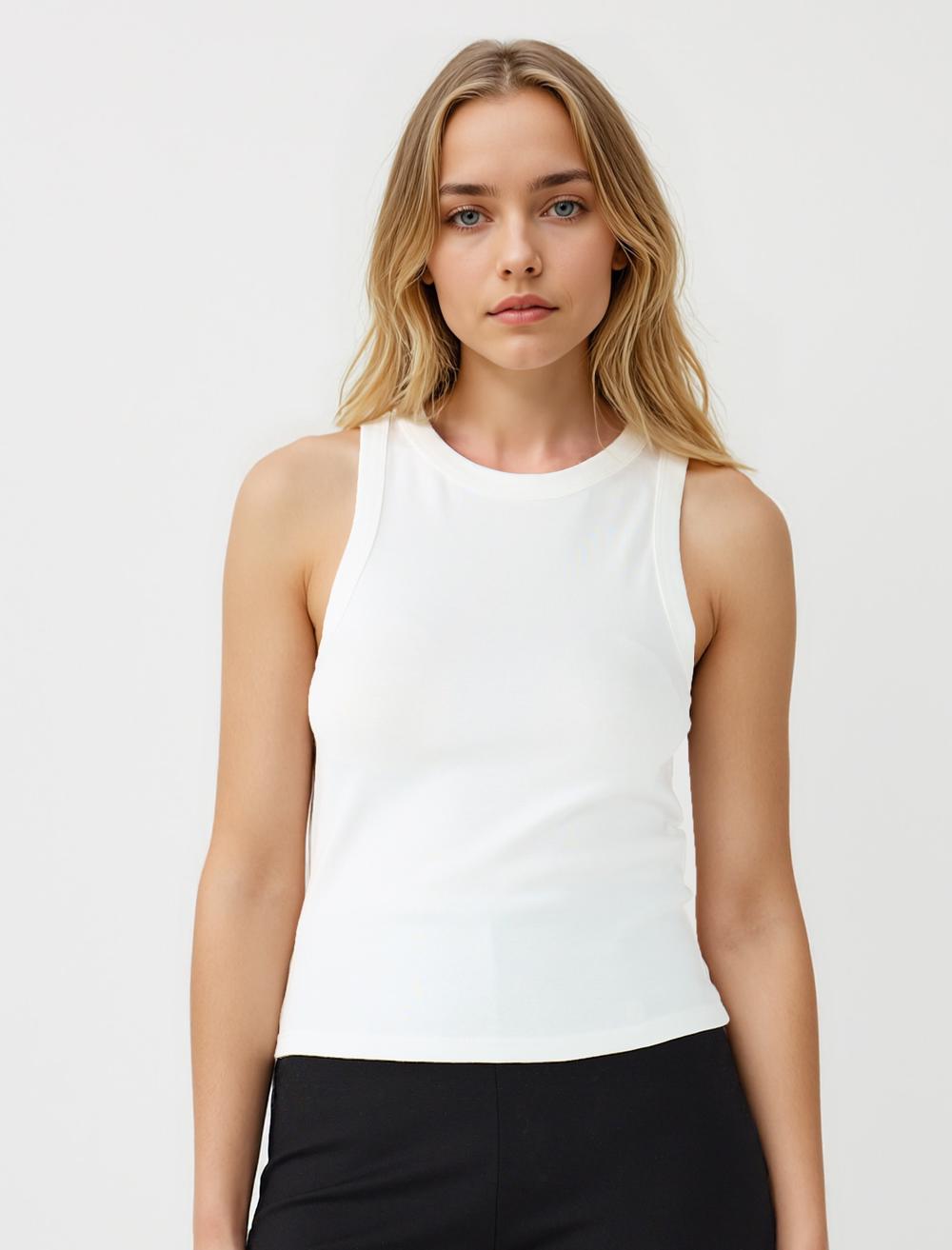 Slim Fit Crew Neck Sleeveless-Sleeve Singlet - 5WW014594