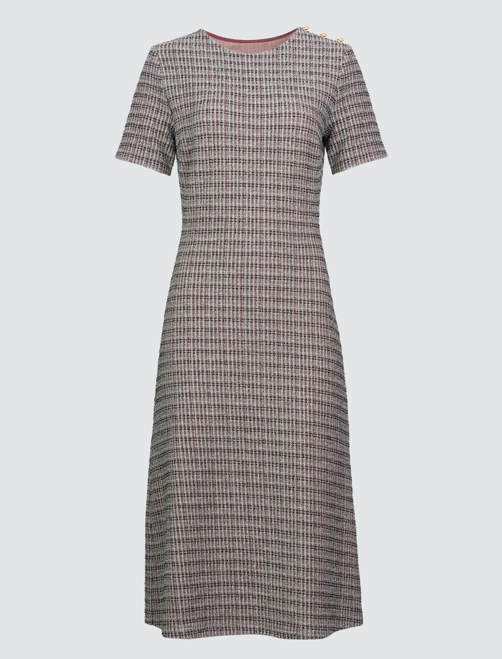 Crew Neck Short-Sleeve Dress - 4WW131398