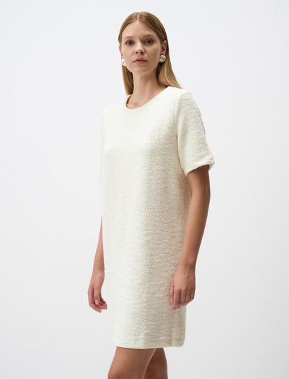 Round Neck Short Sleeve Mini Dress