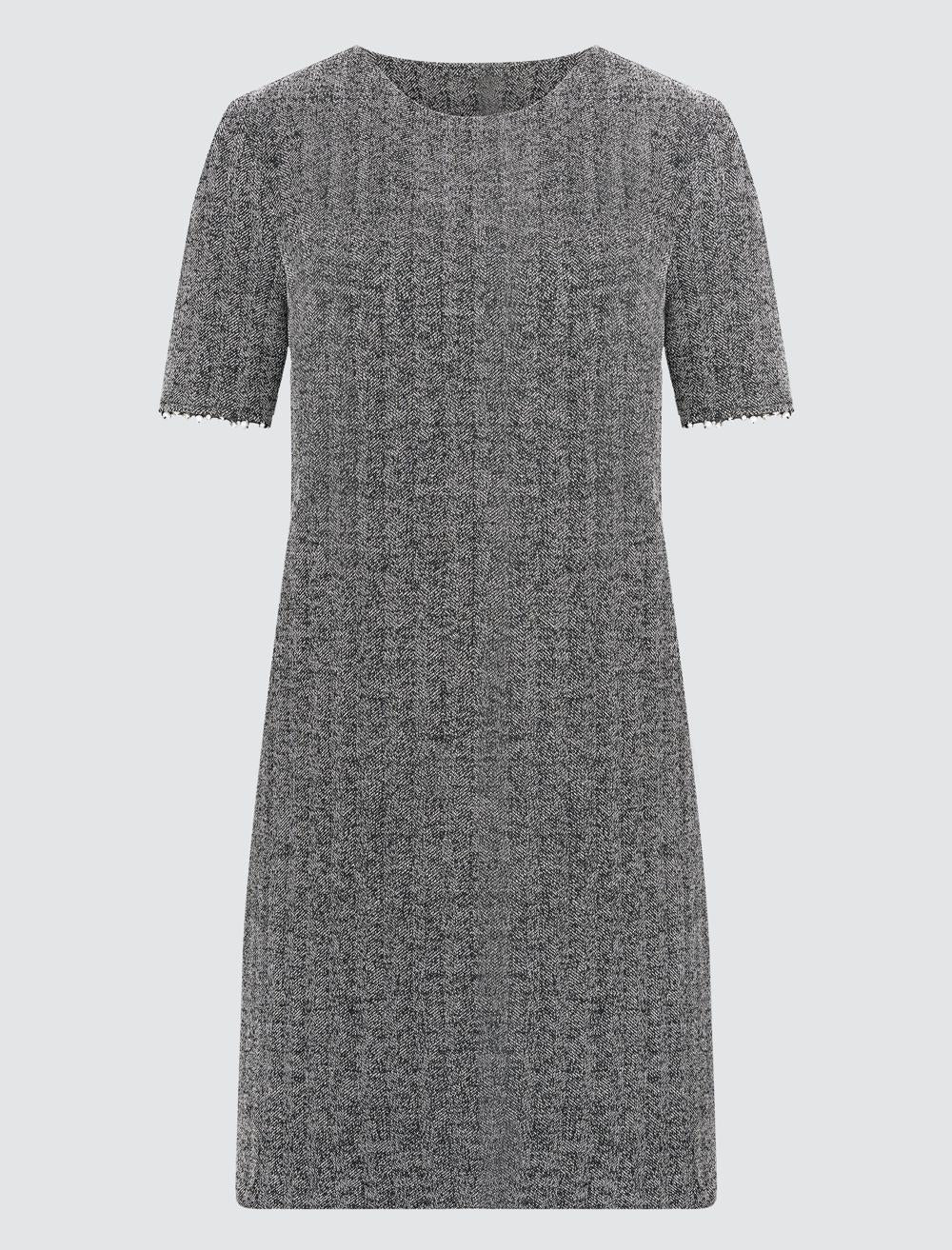 Loose Fit Crew Neck Short-Sleeve Dress - 4WW131596