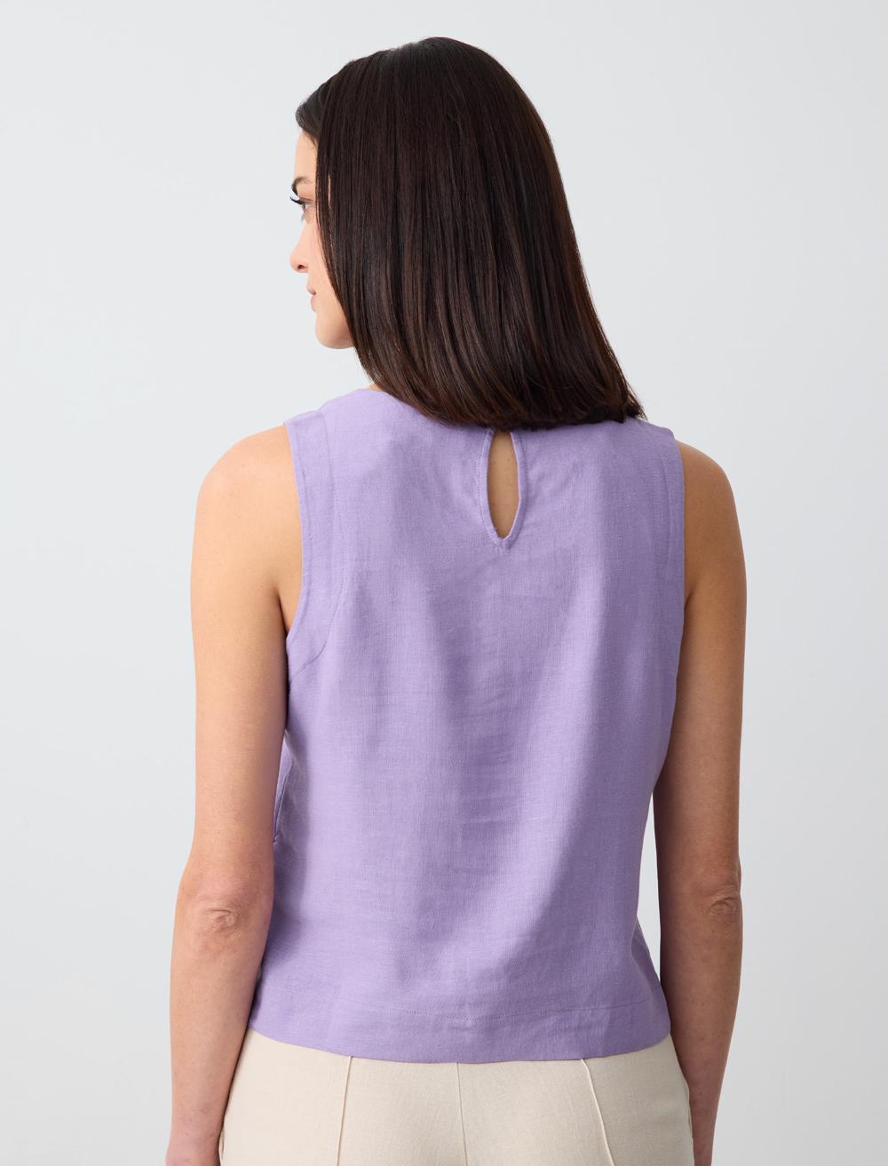 Crew Neck Sleeveless-Sleeve Blouse - 24SB055301V2