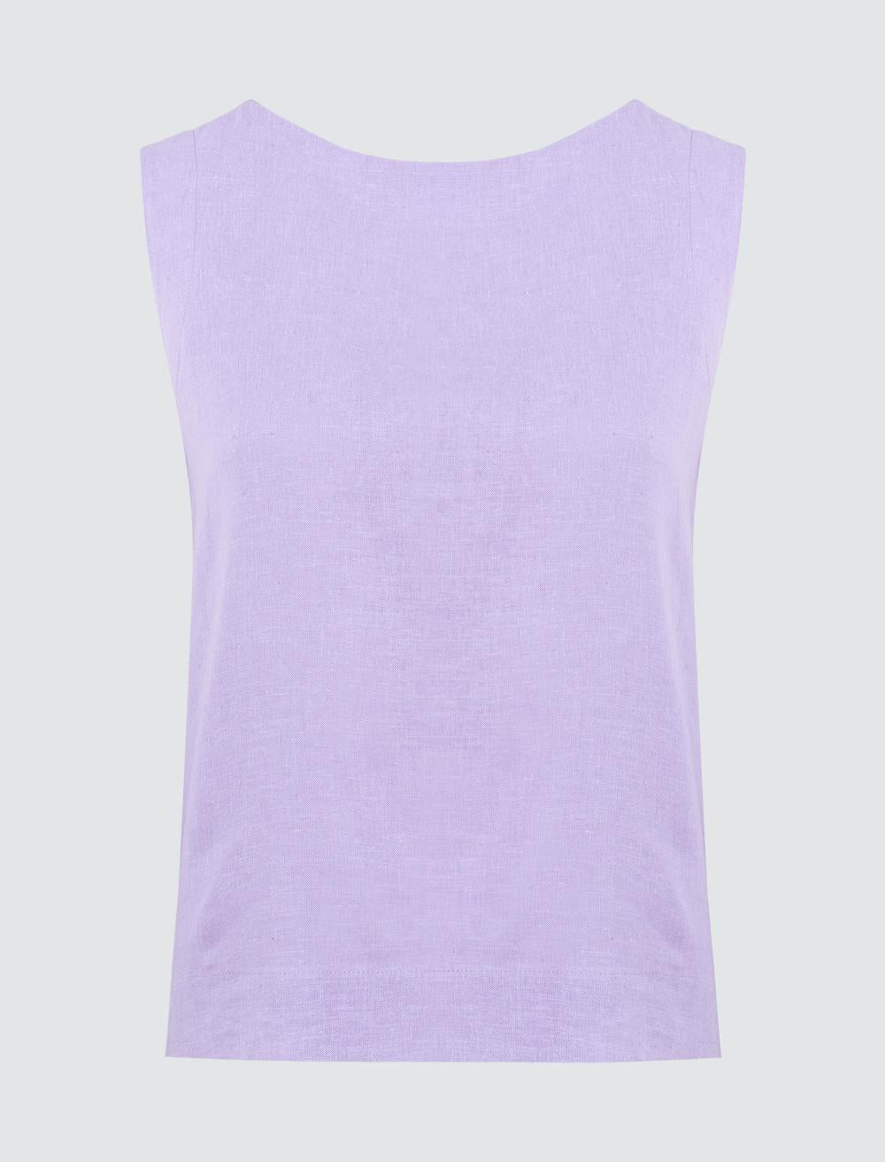 Crew Neck Sleeveless-Sleeve Blouse - 24SB055301V2