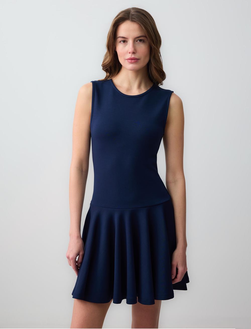 Crew Neck Sleeveless-Sleeve Dress - 5SW064554
