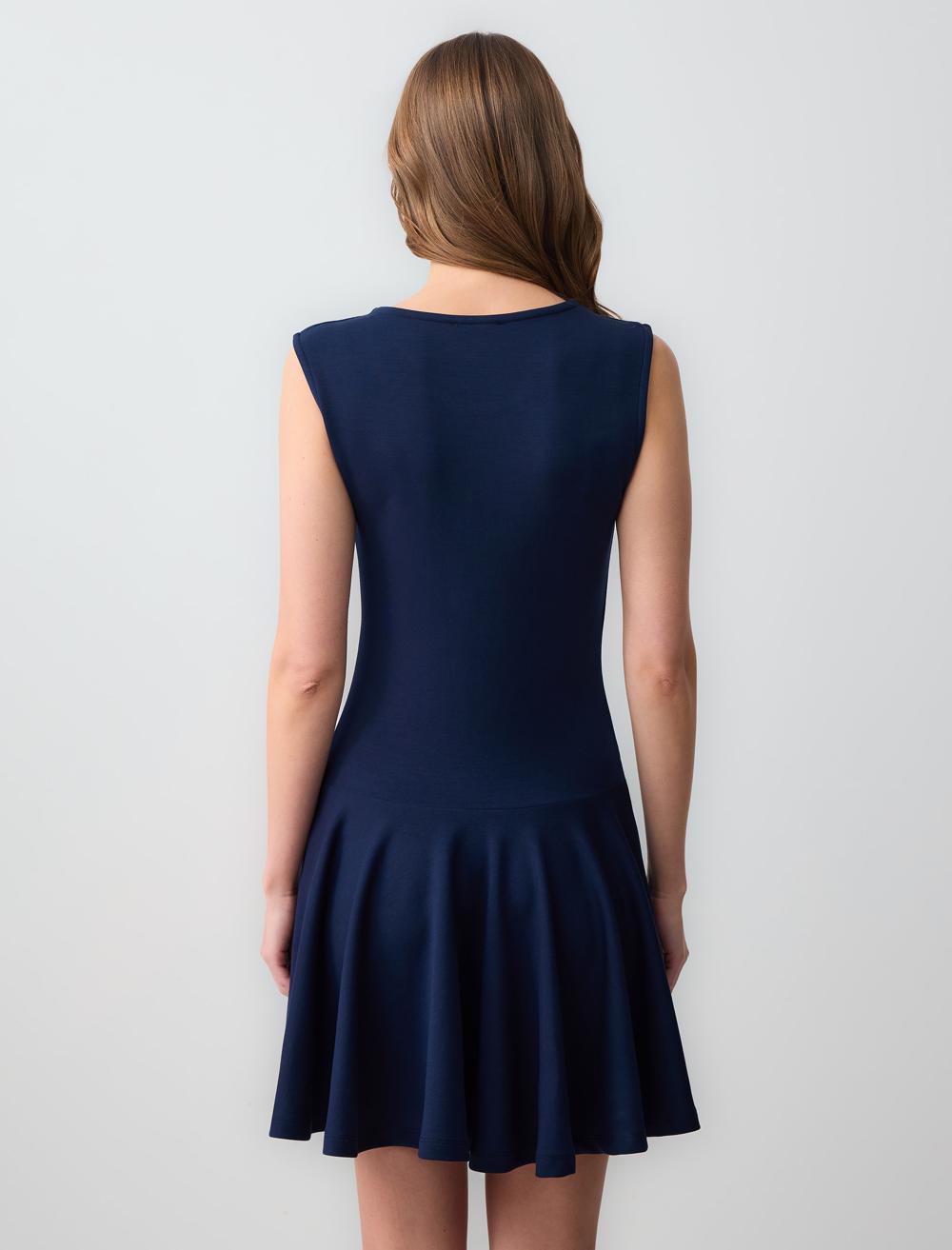 Crew Neck Sleeveless-Sleeve Dress - 5SW064554