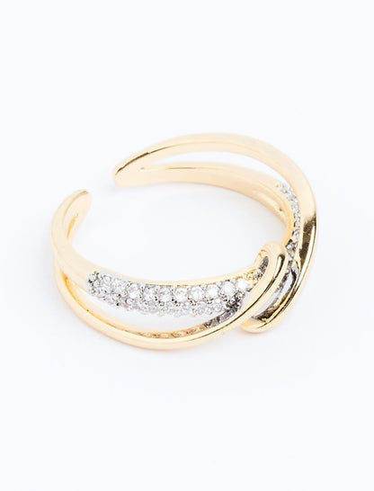 In-Line Brilliant Stone Twisted Ring