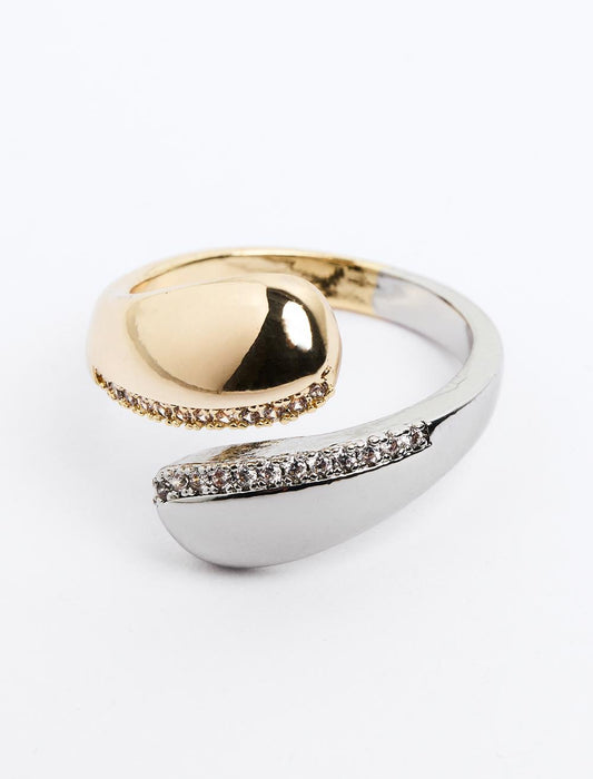 Drop Figured Shiny Stone Ring