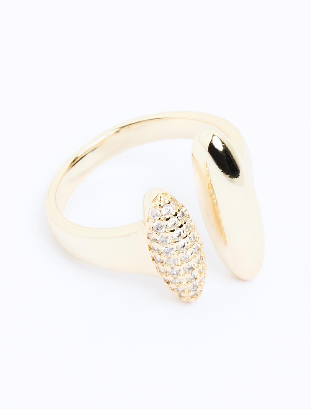 Ring with Geometric Shapes and Shiny Stones