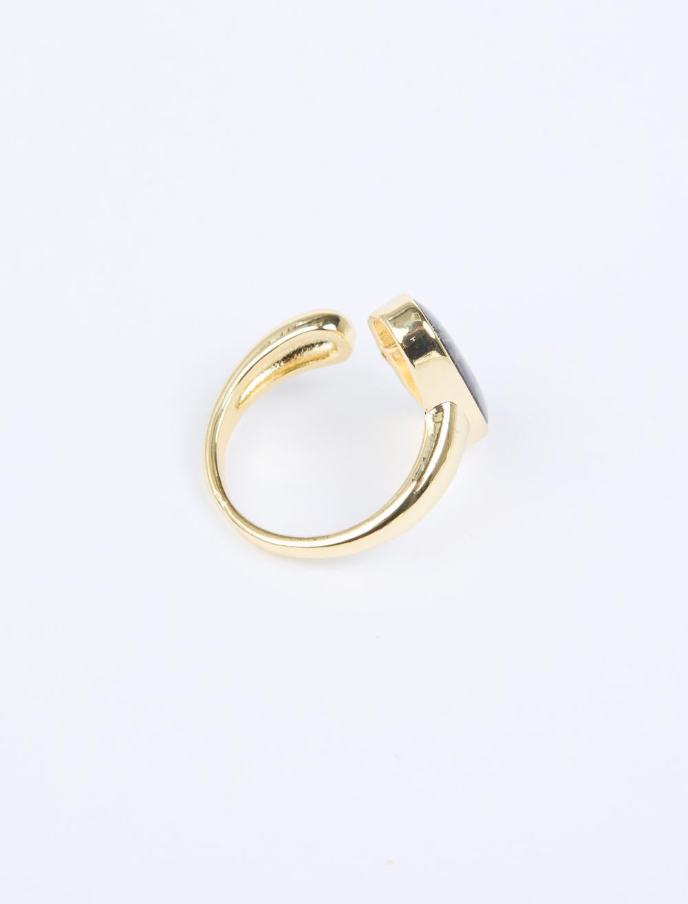 Ring with Strip Figure and Enamel Detail